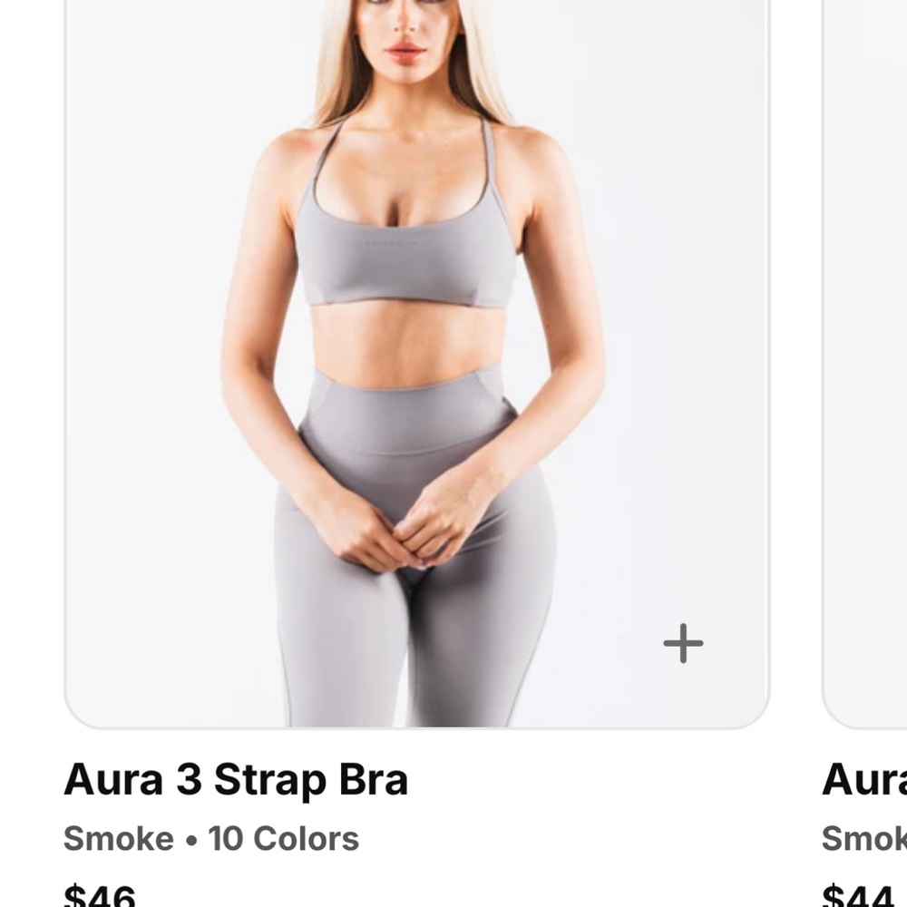 Alphalete Aura Light Gray 3 Strap Bra for Comfort and Support